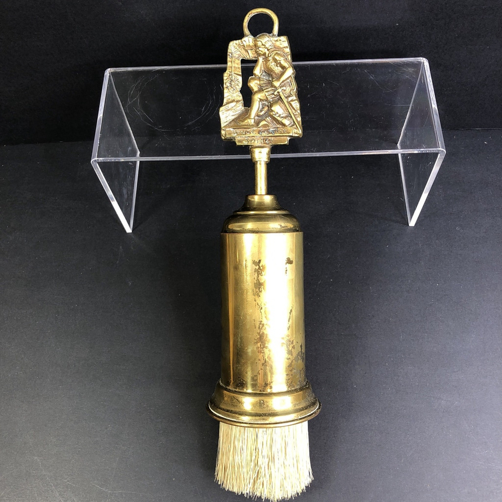Vintage Brass Retractable Hearth / Table Brush ‘Bruce & The Spider’ England